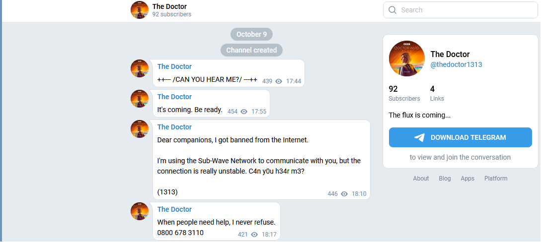 The Doctor Telegram Doctor Who Flux Time Made Of Strawberries